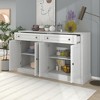 Kitchen Sideboard Storage Buffet Cabinet with 2 Drawers & 4 Doors Adjustable Shelves(Antique White) - 2 of 4