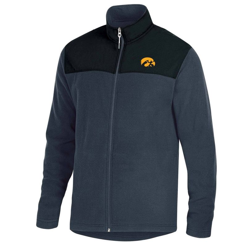 NCAA Iowa Hawkeyes Gray Fleece Full Zip Jacket, 1 of 4