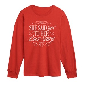 Boys' - Instant Message - Yes To Her Love Story Long Sleeve Graphic T-Shirt - 1 of 4