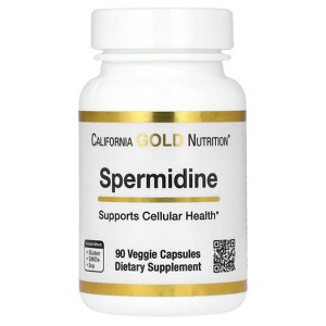 California Gold Nutrition Spermidine, Rice Germ Extract, 90 Veggie Capsules (1 mg Per Capsule) - 1 of 4