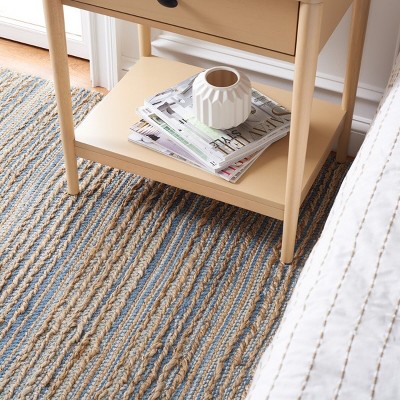 Coastal Charm Blue Cotton Hand-Knotted 5' x 8' Area Rug