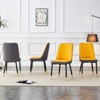 TiramisuBest Modern Dining Chairs 4 or 2 Piece Set Orange Yellow Dark Gray PU Leather Cushioned Metal Legs Kitchen Living Room Dining Room - 3 of 4