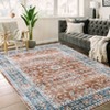 Washable Vintage Rug Non Slip Low Pile Rug Soft Throw Floor Cover Floral Foldable Indoor Carpet for Living Room Bedroom Playroom Nursery - 3 of 4