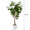 2.8FT Artificial Camellia Trees 2-Pack, Faux White Camellia Plants with Flowers & Greenery in Pots for Home & Office Decor - 4 of 4