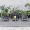 LeisureMod Walbrooke 4-Piece Modern Gray Patio Conversation Set with Square Fire Pit & Tank Holder, Sectional Seat for Outdoor Spaces - 2 of 4
