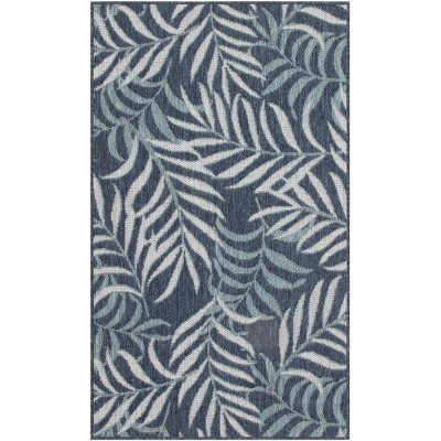 Nourison Garden Oasis Tropical Outdoor Rug Blue 3' X 5' : Target