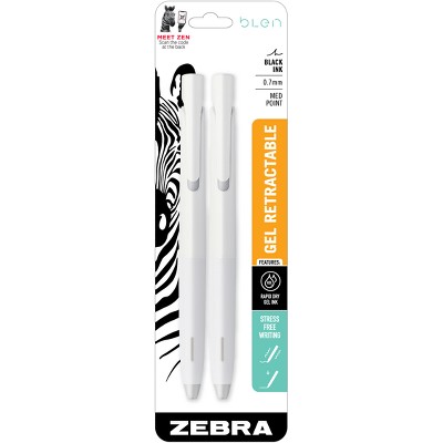 Zebra Clickart Porous Point Pen, Retractable, Fine 0.6 mm, Assorted Ink Colors, White Barrel, 12/Pack