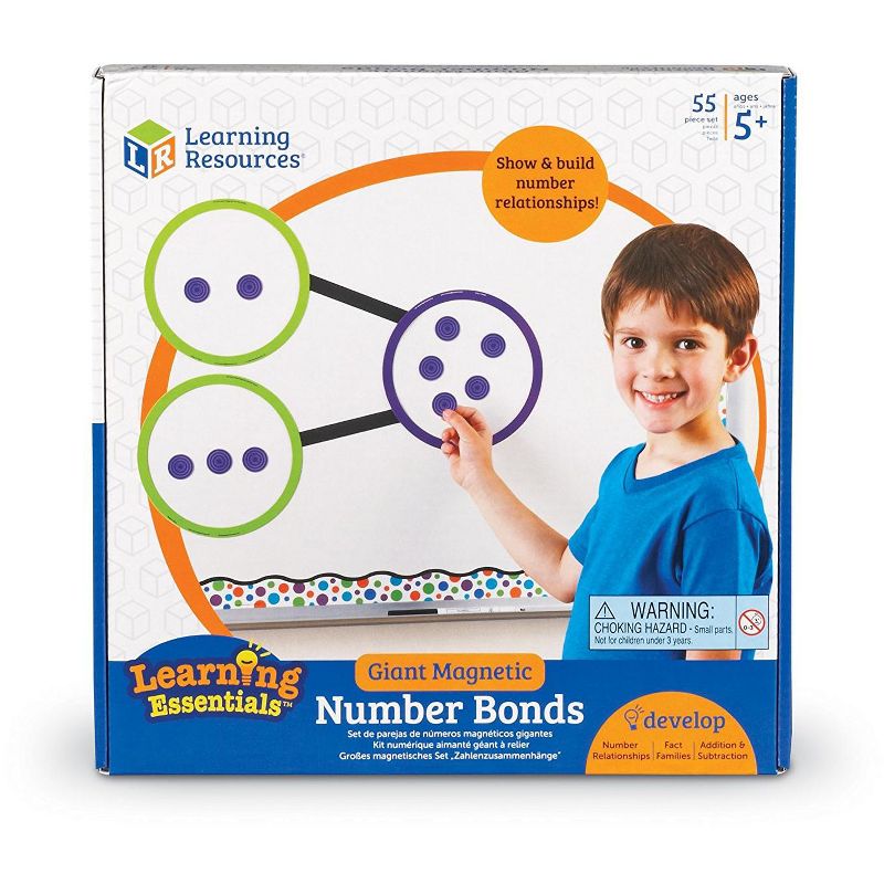 Learning Resources Giant Magnetic Number Bonds, Sticks to Whiteboard, 55 Pieces, Grades K+, 3 of 7