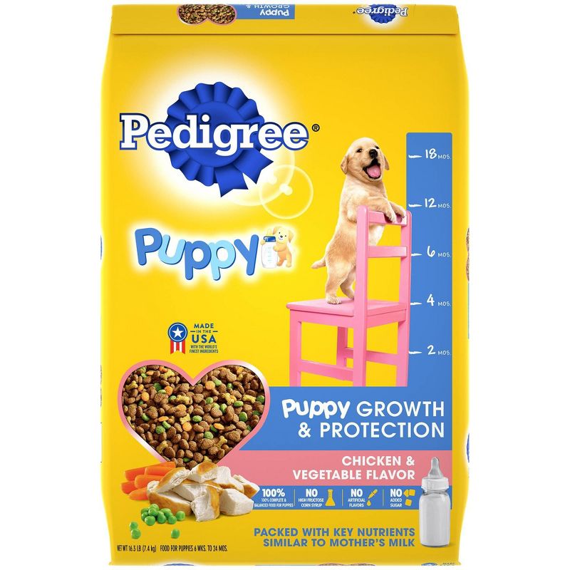 Pedigree Chicken & Vegetable Flavor Puppy Growth & Protection Complete & Balanced Dry Dog Food, 1 of 8