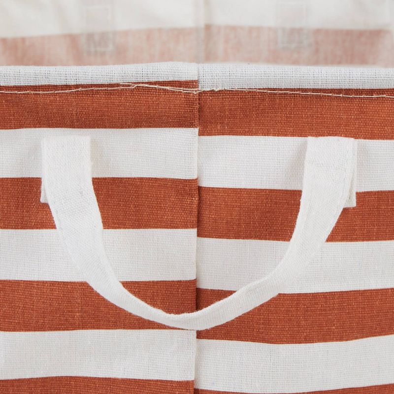Design Imports Set of 2 Rectangle L 10.5 x 17.5 x 10 Pe Coated Cotton Poly Laundry Bins Stripe Cinnamon, 3 of 9