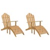 vidaXL Adirondack Chair Set of 2 Natural Teak - 2 of 4