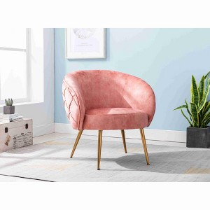 CAVINAS Velvet Accent Chair with Curved Button-Tufted Back and Metal Legs,Cozy Upholstered Living Room Chairs,Reading Chairs for Living Room - 1 of 4