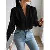 Clearlove Womens Shirts V Neck Long Sleeve Work Blouses Collared Tops - 2 of 4