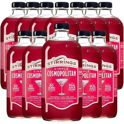 Stirrings Simple Cosmopolitan Cocktail Mix 750ml Bottles - Real Juice No Preservatives - 60 Calories - Drink Mixer
