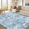 COZONY Vintage Floral Mat Rug Carpet, Non-Slip Washable Low Pile Floor Covering for Living Room Bedroom Entryway - 2 of 4