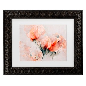 Trademark Fine Art - Treechild Wild Flowers On Beige Background Matted Framed Art - 1 of 4