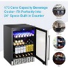 R.W.FLAME 24 Inch Beverage Fridge with Clear Glass Door, Digital Memory Temperature Control, for Cans and Soda, LED Lighting, Quiet Operation - 2 of 4