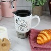 Mr. Coffee Snoopy Time 15 Ounce Ceramic Travel Mug in White and Stainless Steel With Lid - 3 of 4