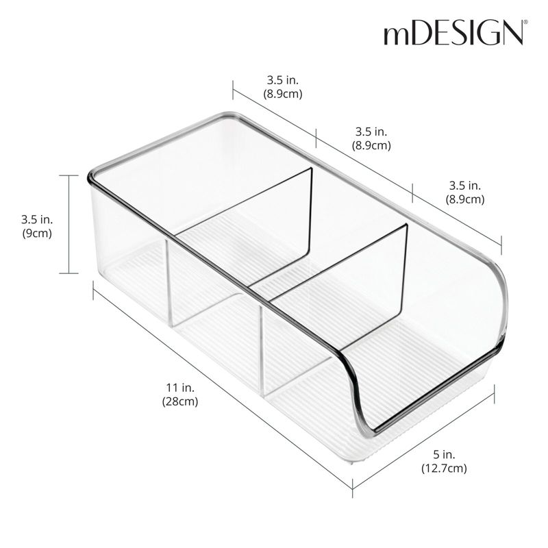 mDesign Plastic Food Storage Bin Organizer for Kitchen Cabinet - 11 x 5 x 3.5, 4 Pack, Clear, 3 of 11