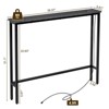 Rust Brown 1pcs Triamine Iron 100*15*79cm Entryway Table with Plugs - 3 of 4