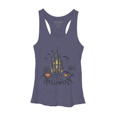 Women's Design By Humans Happy Halloween By darkstroke Racerback Tank Top
