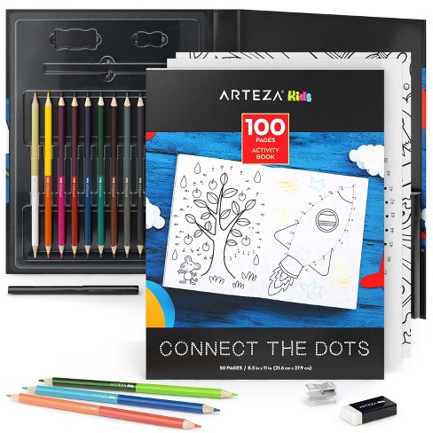 Arteza Kids Activity Coloring Book, Connect The Dots - 50 Pages