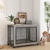 Furniture Style Dog Crate Side Table on Wheels with Double Doors and Lift Top - 2 of 4
