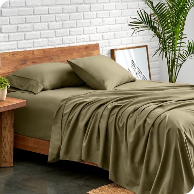 Olive Full-XL Microfiber Deep Pocket 4-Piece Sheet Set