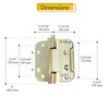 Brixwell 56-224pb Adjustable Set Hinge Non Removable Pin Polished Brass Finish - 2 of 4