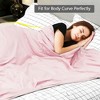 Costway 7 / 10 /15 / 20 lbs Heavy Weighted Blanket 3 Piece Set w/ Hot & Cold Duvet Covers Green/Pink - 4 of 4