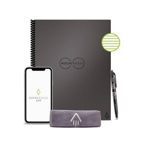 Rocketbook Note Smart Reusable Spiral Notebook, Dot-Grid and Lined, 36  Pages, 5 x 7, Black