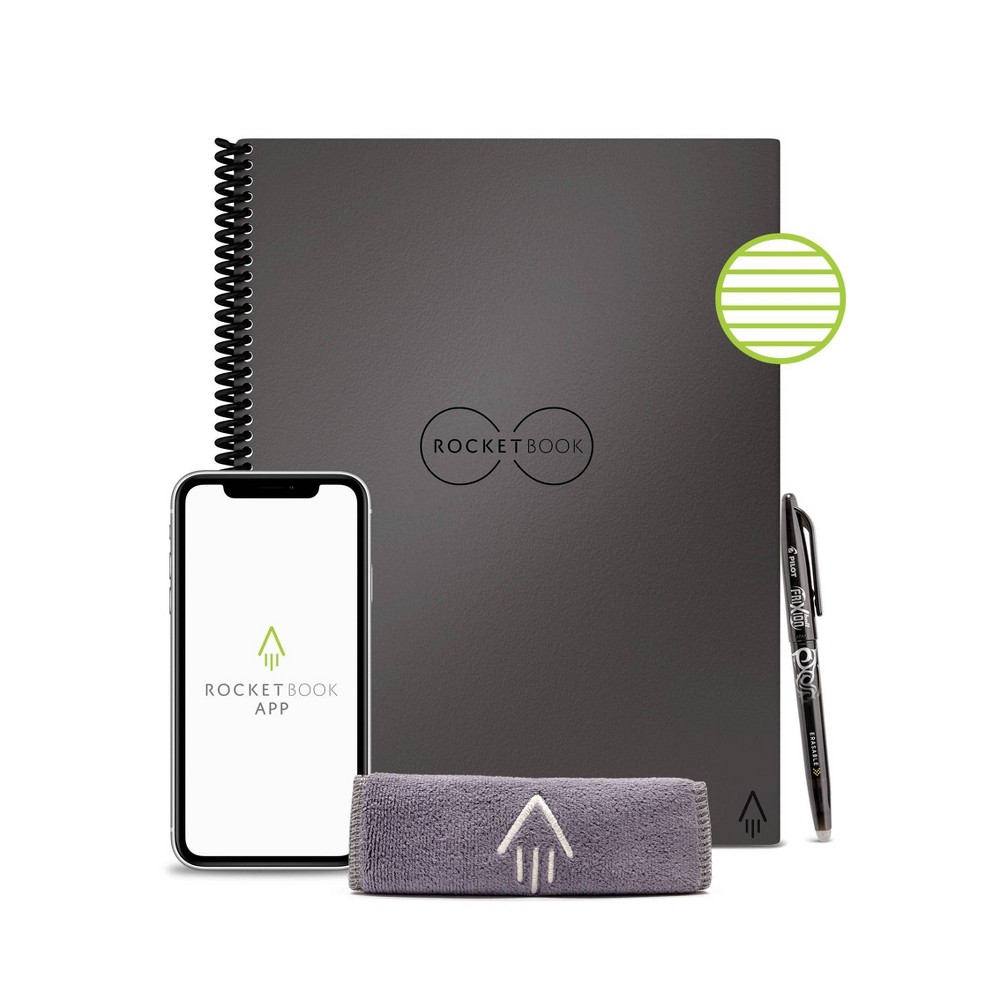 Photos - Notebook RocketBook Core Smart Spiral Reusable  Lined 32 Pages 8.5" x 11" Letter Size 