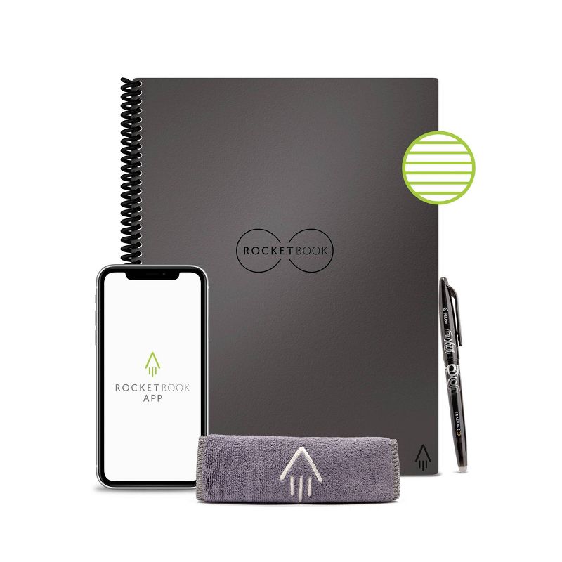 Core Smart Spiral Reusable Notebook Lined 32 Pages 8.5"x11" Letter Size Eco-Friendly Notebook - Rocketbook, 1 of 12