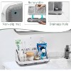 Attop Marble Bathroom Countertop Organizer - Detachable 7 Slots Electric Toothbrush and Toothpaste Holde Drainage Grey - 4 of 4