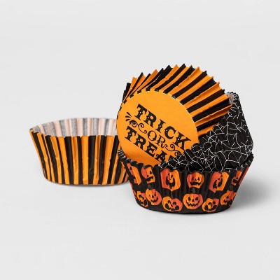 75ct Paper Baking Cups Black/Orange - Hyde & EEK! Boutique™