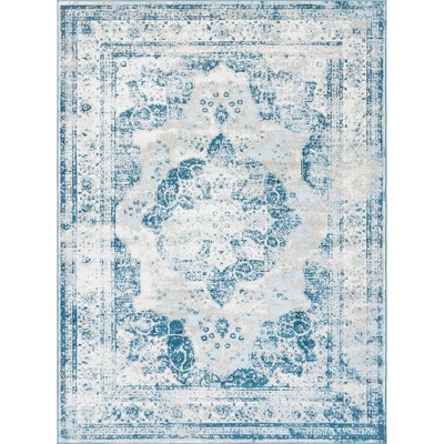 Sofia 9' x 12' Blue and Off-White Rectangular Area Rug