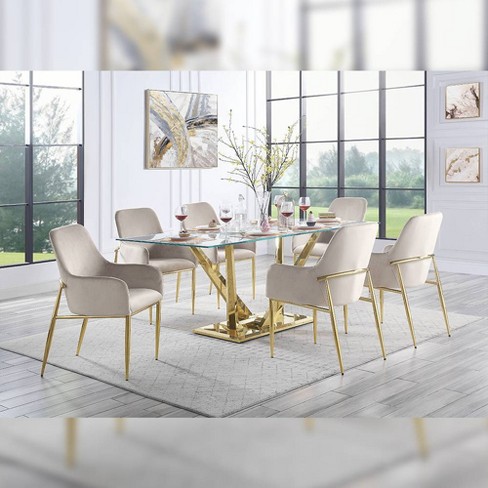 Dining chairs best sale with mirrored legs