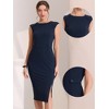 Allegra K Women's Round Neck Slim Fit Sleeveless Split Work Sheath Dresses - 2 of 4