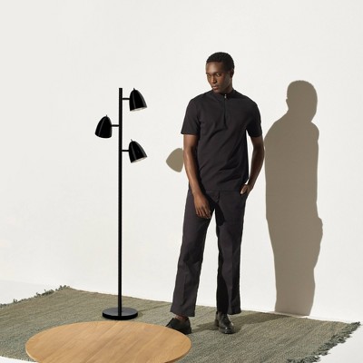 Jacob 64" Black Adjustable Multi-Head LED Floor Lamp