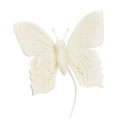 O'Creme Large White Gumpaste Butterflies - Set of 6