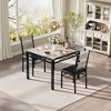 Dining Table Set for 4,with 4 Upholstered Chairs,5 Pcs Wood Kitchen Dining Room Table Set with Corner Protector for Kitchen,Apartment,Small Space - 4 of 4