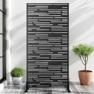 PexFix 72 in. x 35 in. Outdoor Privacy Rectangle Screen Galvanized Steel Panel Divider in Black - 1 of 4