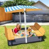 Wooden Sandbox with Adjustable Canopy, Foldable Bench Seats & Bottom Liner for Kids Outdoor Play - 2 of 4