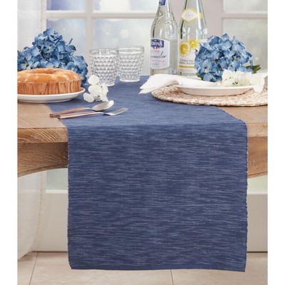 Navy Blue Cotton Classic Design Table Runner