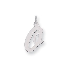 Black Bow Jewelry 14k White Gold, Madison Collection, Medium Script Initial Pendant A-W - 1 of 4