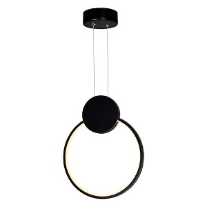 CWI Lighting Pulley 12 in LED Black Mini Pendant - 1 of 4