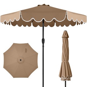 costway 10ft patio offset umbrella solar powered led rotation 10' 360° Rotating 43685109 New – FactoryPure Half Umbrella | Small Color:DEEP PLUM yellow light beads cat:all
