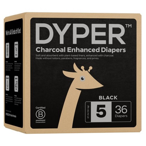 Dyper Charcoal Enhanced Diapers - Size 5 - 36ct : Target