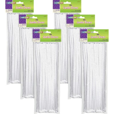 Pacon Jumbo Chenille Stems 12" 600/BG White AC711002