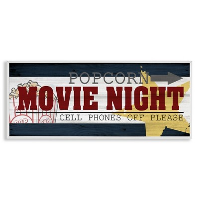 Stupell Industries Movie Night Vintage Sign, 24" x 10"